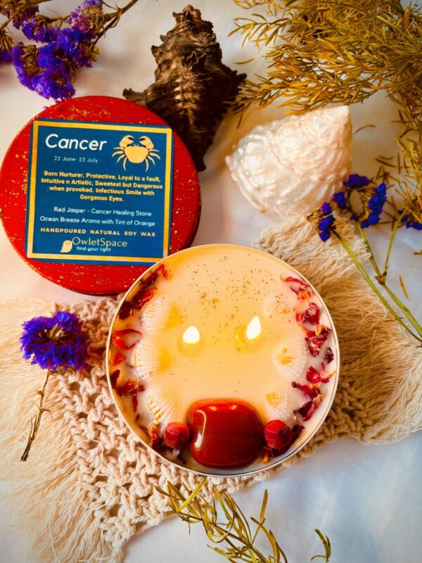 Cancer Zodiac Candle | Ocean Breeze n Ylang Ylang - Image 3