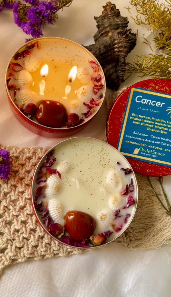 Cancer Zodiac Candle | Ocean Breeze n Ylang Ylang - Image 2