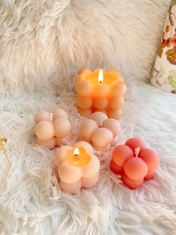 Small Bubble Candle | Rose | Set of 4 - Image 2