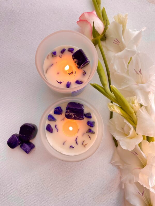 Sagittarius Zodiac Candle | Clove, Cinnamon, Rosemary Aroma | Sodalite - Image 4