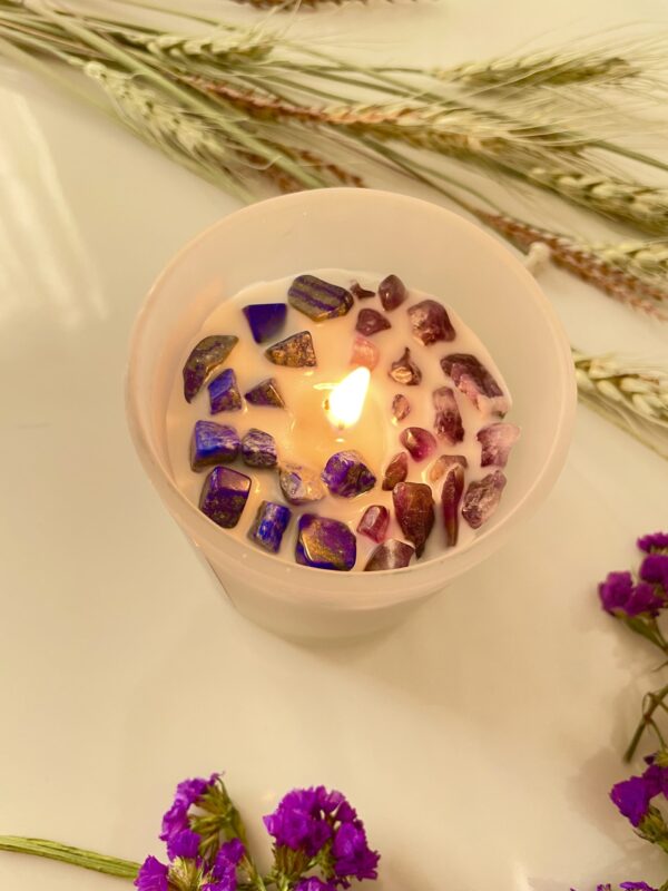 Aquarius Zodiac Candle | Watermelon n Apple Aroma | Amethyst n Lapis Lazuli - Image 4